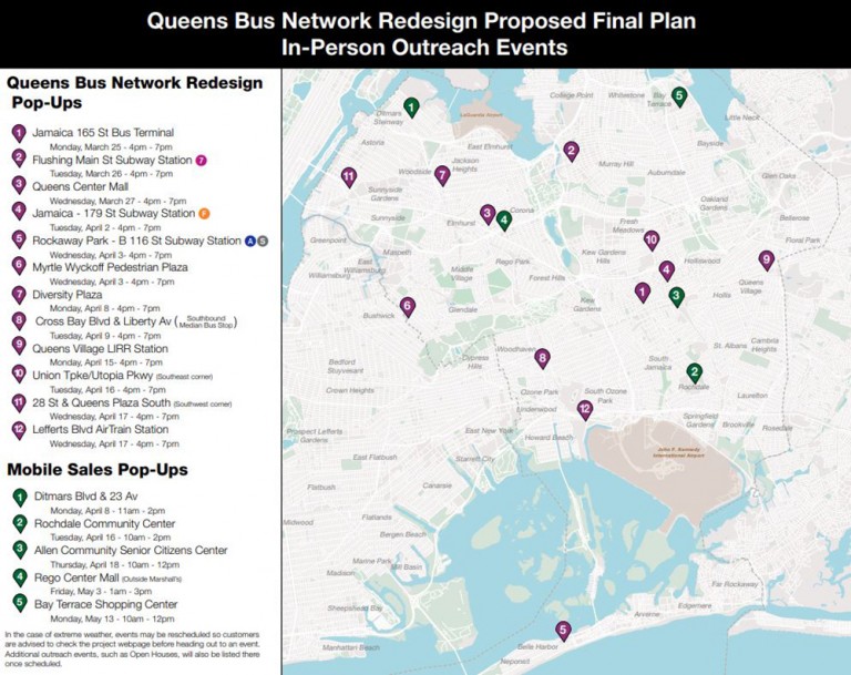 MTA Announces Bus Network Pop-Up Events