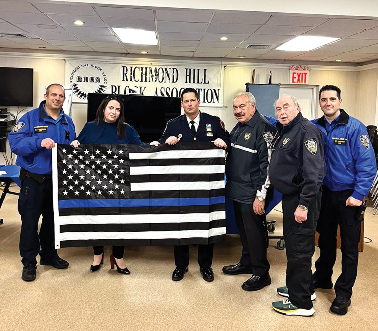 Ariola Presents ‘Thin Blue Line’ Flag to 102 Pct.