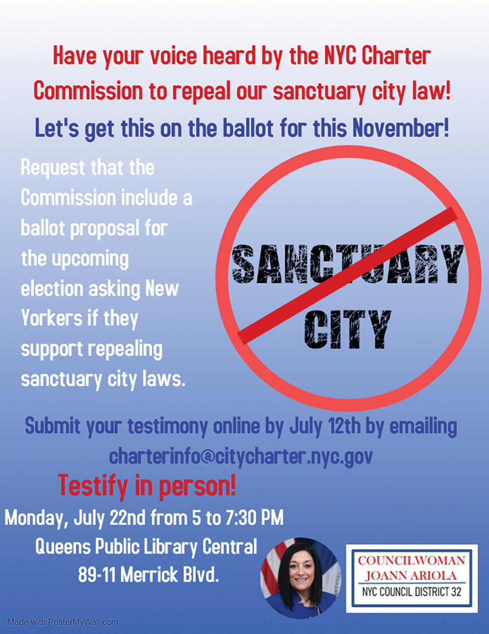 Courtesy of Councilwoman Ariola Ariola is urging her constituents to get involved and have their voices heard.