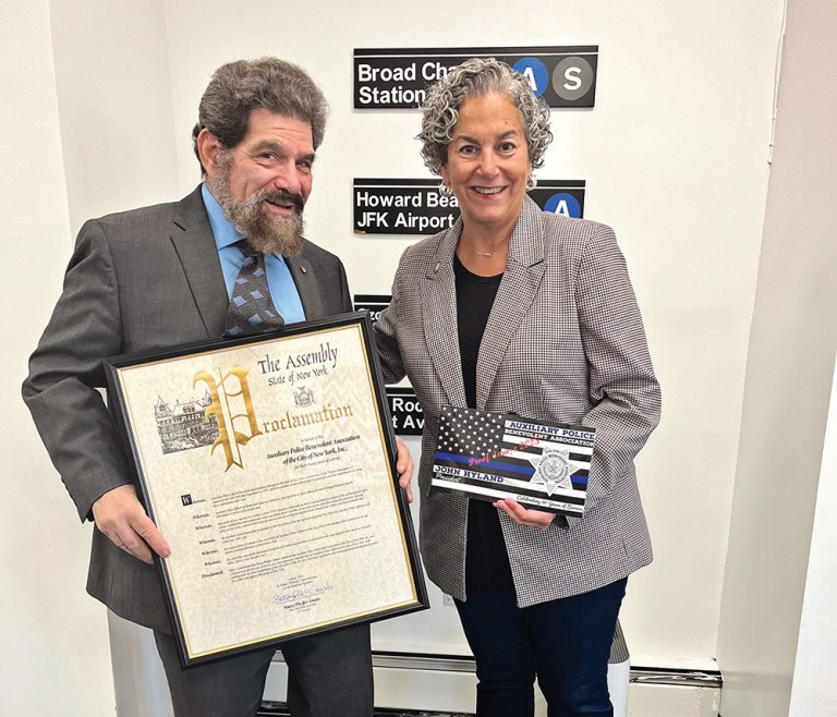 Assemblywoman Honors City Auxiliary Cops