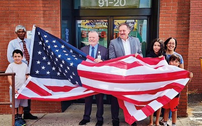 Addabbo Donates New Flag in Ozone Park