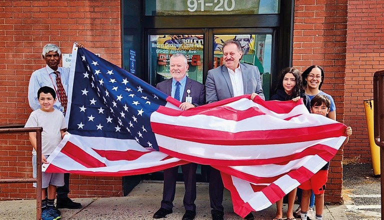 Addabbo Donates New Flag in Ozone Park