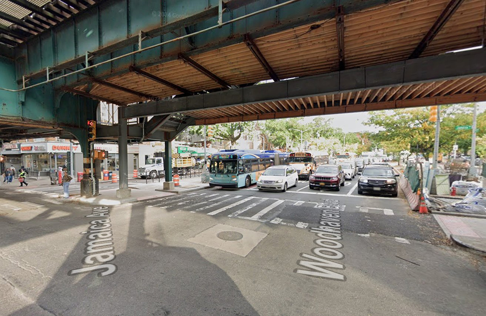 Photo Courtesy of Google  Traffic was backed up on Woodhaven Boulevard all the way to Jamaica Avenue.